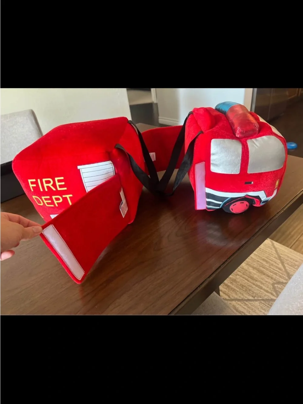 Plush Red Fire Truck Kids Costume - Fire Dept